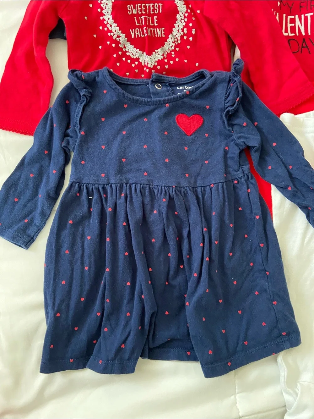 Valentine's Day Baby Girl Outfit 12 piece Bundle - Hearts & Tulle - Picture 3 of 12